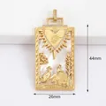 Gold tarot pendant with natural mother of pearl shell and heart zircon detail - M070399-Shell
