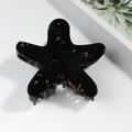 Pinza per capelli a stella marina in acetato ambra con motivo tartarugato - Nero Gemma