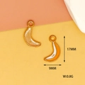 Macro detail of 17mm yellow enamel banana pendants with precise measurements and weight - 10# Banana