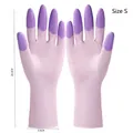 Guantes de limpieza de látex rosa y morado talla S impermeables con agarre antideslizante - Talla S Púrpura