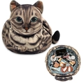 Pochette de maquillage en peluche chat tigré avec cordon de serrage gris rayé - Chat Tigré