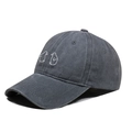 Gewassen donkergrijze baseballpet met schattig pinguïnborduursel voor casual gebruik buiten - Grijs
