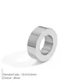 Polished silver stainless steel round spacer charm pendant measuring 10.5x3.5mm size - Polished Slim Cylinder Style (XP49735) / 10.5x3.5mm / Steel