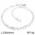 S.steel anklet with lobster clasp in silver finish, size 230x4mm and weight 4g - Silver Style (KJ3720-Z)