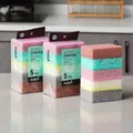 Lot de 5 éponges colorées en rouge, vert, rose, beige et gris pour le nettoyage - Ensemble de 5 Pièces Couleurs Contrastées Épaissies