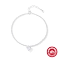 Cavigliera in argento S925 a catena a cavolfiore con un ciondolo a forma di cuore in zircone - Stile Zircone a Cuore / Argento #1