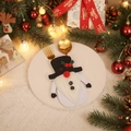 Christmas Gnome cutlery holder for dining table with snowman hat and white plush beard - Snowman