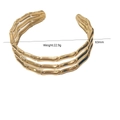 Golden titanium steel multi-layer open bangle with a unique bamboo-joint texture design - Bamboo Bangle