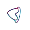 Rainbow plated heart ring featuring minimalist cutout design in iridescent finish - Rainbow