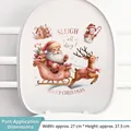Pink Christmas Santa sleigh and reindeer removable sticker for bathroom toilet lids - Pink Christmas 05