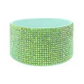 Wide mint green silicone protective boot with sparkling rhinestone finish for water bottles - AB Green Rhinestone/Seafoam Green Sleeve