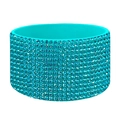 Sparkling turquoise silicone protective boot for tumblers with rhinestones - Aqua Rhinestone/Aqua Sleeve