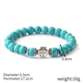S2203-12 Cross Pendant Vintage Beaded Bracelet