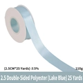 Lake blue polyester satin ribbon 2.5cm wide for gift wrapping and floral decoration - Double-faced Polyester / 2.5cm Wide * 25 Yards / Lake Blue