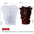 Medusa 3D silicone mold for candles with gradient red and black finished wax sculpture - Medusa Relief Mold / GJ-228