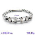 Pulsera de cadena de acero inoxidable plateada para hombre y mujer de 200 mm de largo - Color Acero (KB118004-KFC)
