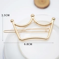 Golden crown hair clip in alloy with dimensions 6.8cm wide and 3.5cm high - Crown Gold