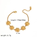Details des 18k Gold Sonnenarmbands mit Maßen 170mm plus 50mm Verlängerungskette - Spiralstruktur Sonnenarmband (TB5150)