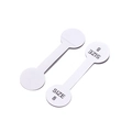 White dumbbell-shaped jewelry price tags with SIZE 8 print for rings and accessories - Size 8 / 100pcs Pack / White