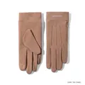 Dark tea camel windproof gloves with touchscreen finger and side adjustment zipper - DY36 Series-Zipper Flip Finger Touchscreen / Dark Tea Camel
