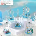 Creative violin-shaped liquid hourglass with blue fluid and dolphin floating miniatures - Violin Shape Dolphin Style (SY129)