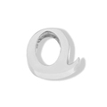 Polished mirror-finish stainless steel lowercase letter a pendant charm in silver tone - Lowercase o / Steel
