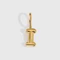 Minimalist gold vacuum plated 14K bubble letter I pendant charm for DIY jewelry - Letter I / Gold