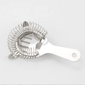 Silver Hawthorne cocktail strainer made of stainless steel with coil spring for filtering - Round Hole 5-Stripe Strainer