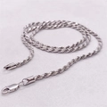 Collana a catena a fune in argento sterling S925 lucido con chiusura a moschettone per tutti - 1.5mm di Larghezza (45cm) / Oro Bianco
