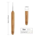 0.5mm single head dreadlock crochet hook with natural bamboo handle for hair extensions - 0.5mm Single Hook