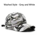 Unisex camouflage baseball cap in washed grey-white cotton with adjustable strap - Grey/White