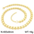 Verstellbare 18K Gold Edelstahl Halskette mit geometrischem Uhrenarmband-Design - 400x8mm / 18K Gold (KN298352-ZCG)