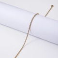 Golden stainless steel twisted rope chain necklace with elegant spiral texture - 45+5cm / 2.5mm Water Wave Chain / Gold