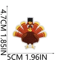 Embroidered Thanksgiving turkey patch with hat, size 1.85x1.96 inches for bag decor - Side View Turkey Style