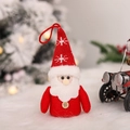 LED Weihnachts-Gnom Anhänger aus rotem Strick mit Schneeflocken-Mütze und Licht - Roter Weihnachtsmann Mit Licht