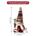 Christmas gnome doll with Nordic knit hat holding pine branches and red berries - Xmas Knit Hat Gnome With Pine Branch Girl