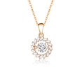 Elegant s925 silver necklace with dancing windmill pendant in rose gold finish - 925 Silver / Moissanite White Stone Rose Gold