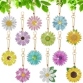 12-piece set of 5D diamond painting flower keychains including daisies and sunflowers - YS-20 Pastoral Sunflower Daisy (12Pcs)
