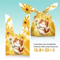 Cartoon orange cat pattern rabbit ear treat bag for snacks, 13.8x23x3cm size - Floral Cat / 50 Pieces