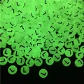 Luminous acrylic alphabet beads with letter L in neon green for DIY jewelry making - Letter L (100Pcs/Pack)
