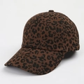Classic leopard print baseball cap with retro distressed finish and adjustable back - Adjustable / Coffee