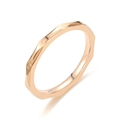 Elegante roségouden titanium stalen ring met geometrische facetten en ronde decoraties - US 5 / Roségoud