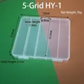 Transparent 5-compartment plastic organizer box with snap-lid for jewelry and small parts - 5 Compartments HY-1 (15*12.8*2.1cm)