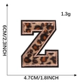 Leopard print embroidered letter Z patch with gold trim, 6cm height clothing accessory - Letter Z