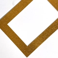 Rectangle cardboard photo frame liner with premium gold frosted texture and white center - 5 Inch (With Film & Glue) / Gold (Textured)