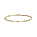 Detailed view of two-tone stainless steel round beaded elastic bracelet in gold and silver - Mixed Two-tone (YB-973MIX) / 3mm