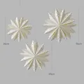 Set di 3 stelle di carta color crema con cuori traforati da 35cm, 45cm e 55cm - Fiocco di Neve a 15 Punte Set B / 35cm/45cm/55cm
