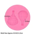 Pink silicone mold for hot air balloon shapes with dimensions 8.5x8.5x1.2cm - 2 Balloons-Pink