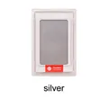Silver inkless hand and footprint pad for newborn babies and pets with warning label - 1 Ink Pad + 2 Sheets of Cardstock / Silver