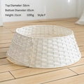 Cache-pied de sapin de Noël blanc tressé, jupe de sapin 65cm pour décoration festive - Grand / Blanc